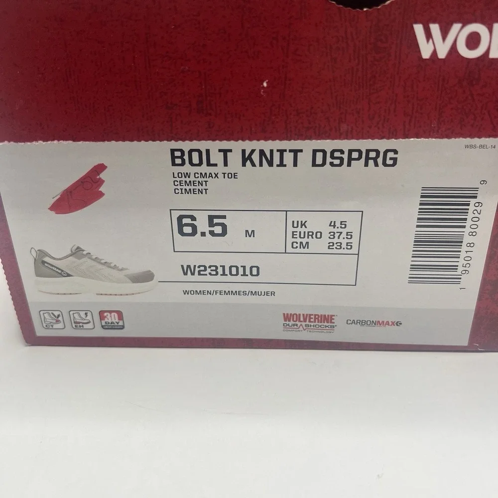 Wolverine Bolt Knit DSPRG Women's 6.5 M CarbonMax Composite Toe Work Shoes NIB